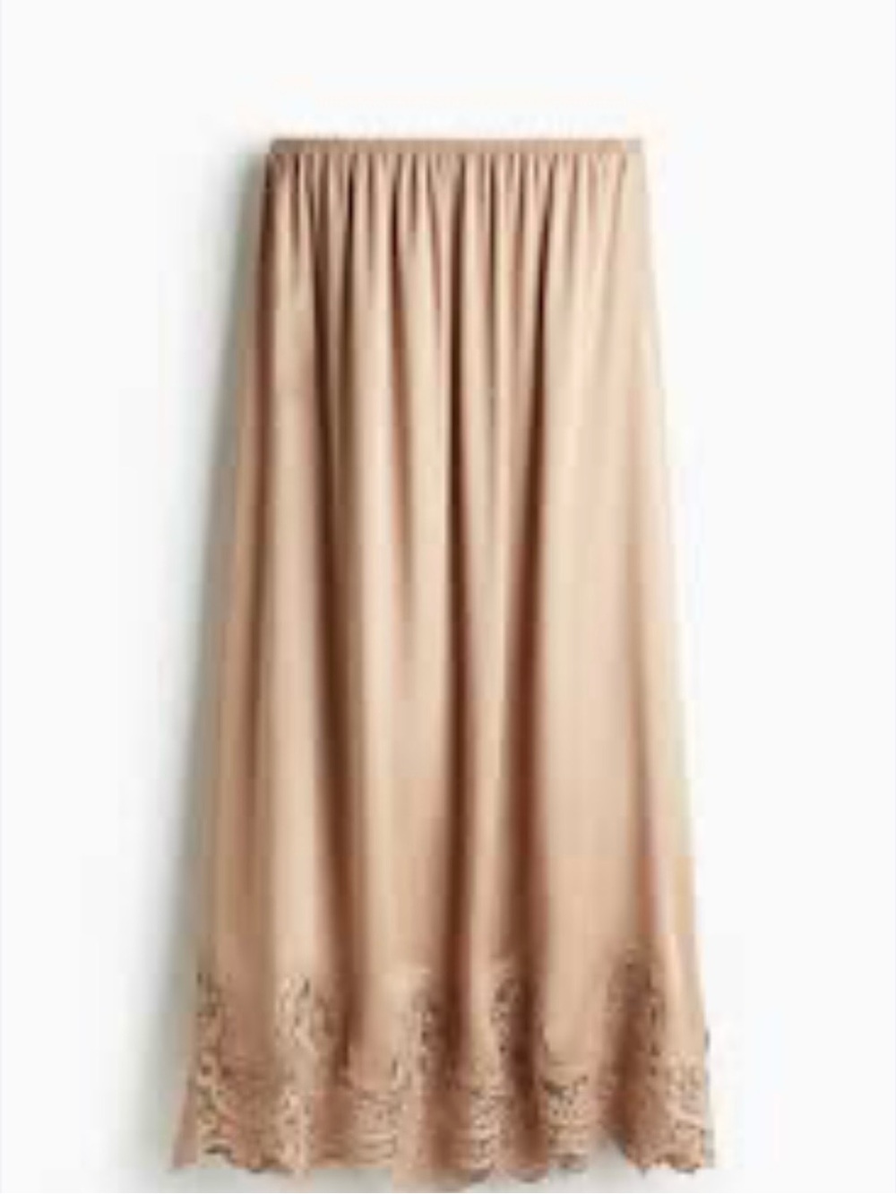 H&M Beige Lace-Hem Maxi Skirt size XS NWT
